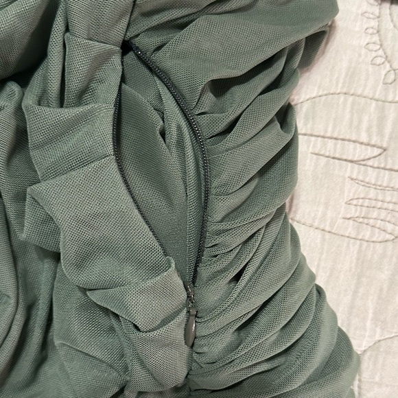 NEW AZ FACTORY + Ester Manas Draped Stretch-tulle Mini Dress Sz 40 (US 8) Green - Picture 8 of 12